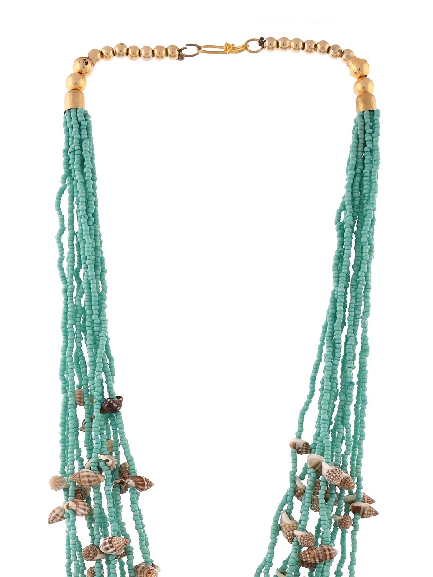 Imli Street Green Long Beaded Handcrafted Tribal Necklace