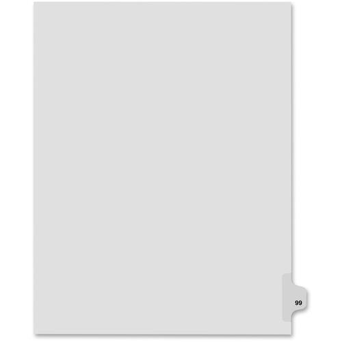 Kleer-Fax 82299 80000 Series Legal Index Dividers, Side Tab, Printed "99", 25/Pack
