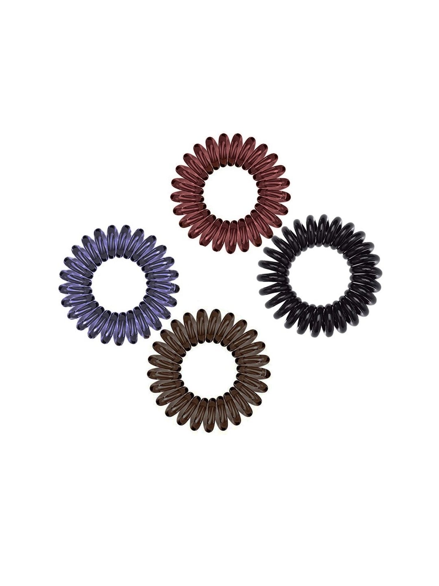 OOMPH Pack of 4 Invisible Elastic Rubber Band Ponytail Holder Stylish Latest