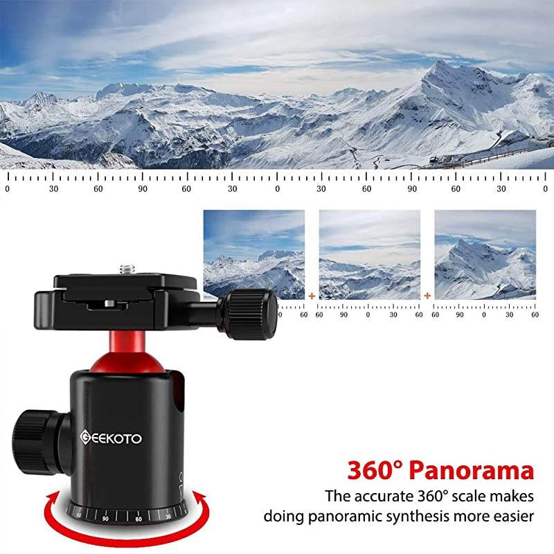 Camera Tripod Tripod for Canon Nikon Sony DSLR Camera 75 inches Aluminum Alloy Tripod with 360 Degree Ball Head and Rotatable Center Column Professional Horizontal Tripod for Travel Work