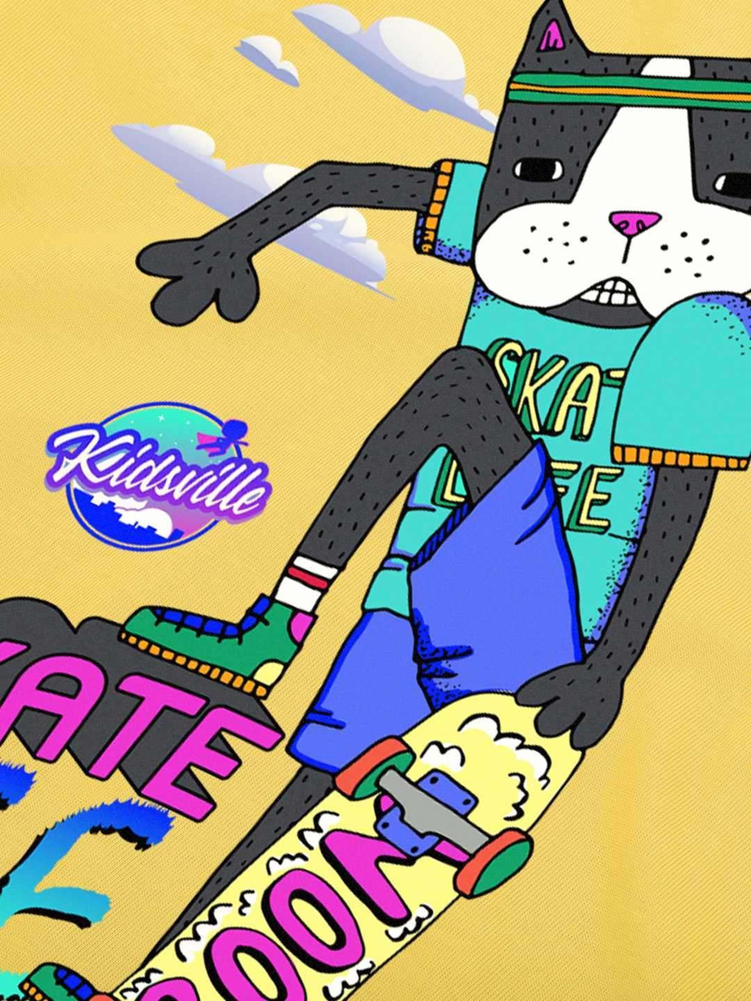 Boysville Yellow Cotton Printed T-Shirt