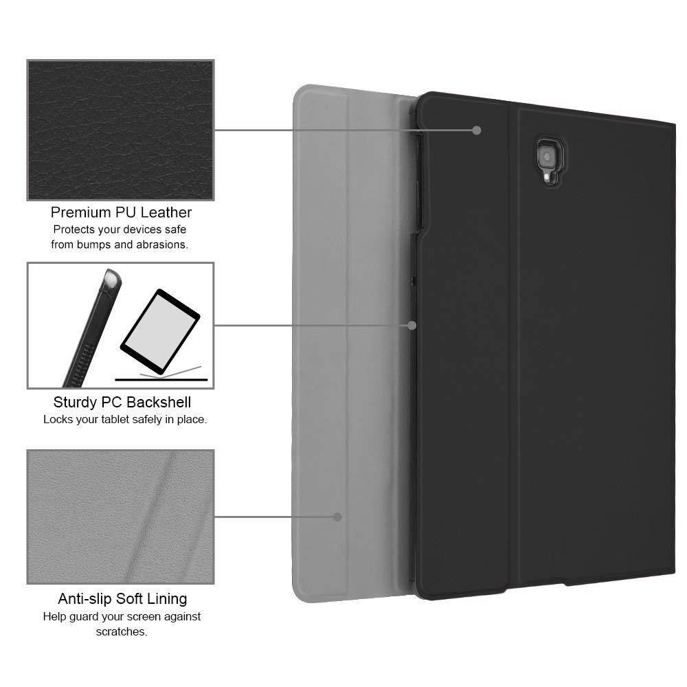 Fintie Keyboard Case for Samsung Galaxy Tab S4 10.5 2018 Model SM-T830/T835/T837, Slim Shell Lightweight Stand Cover with Detachable Wireless Bluetooth Keyboard, Black