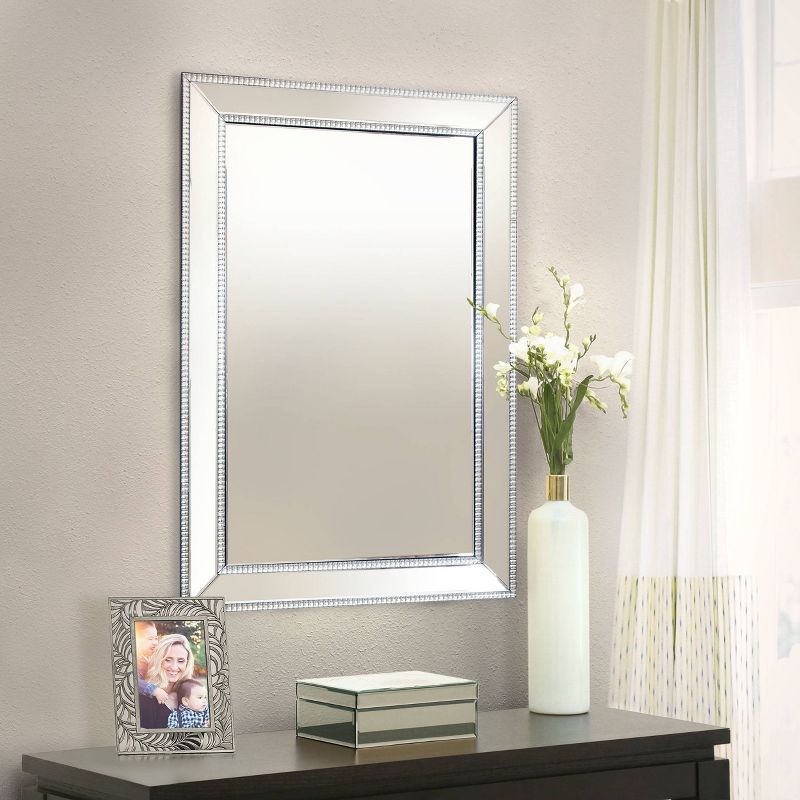 Saray Rectangle Wall Mirror Silver - Abbyson Living