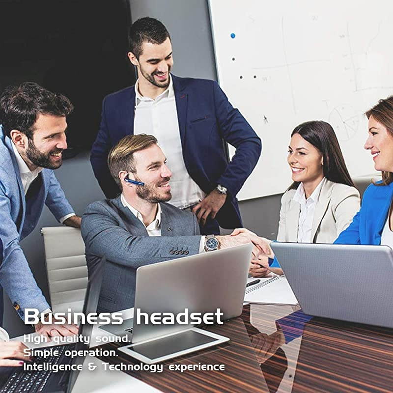 Bluetooth Headset V42 Wireless Bluetooth Earpiece HandsFree Earphones with Noise Cancellation Mic for DrivingBusinessOfficeHome Compatible with iPhone and Android Cell Phones