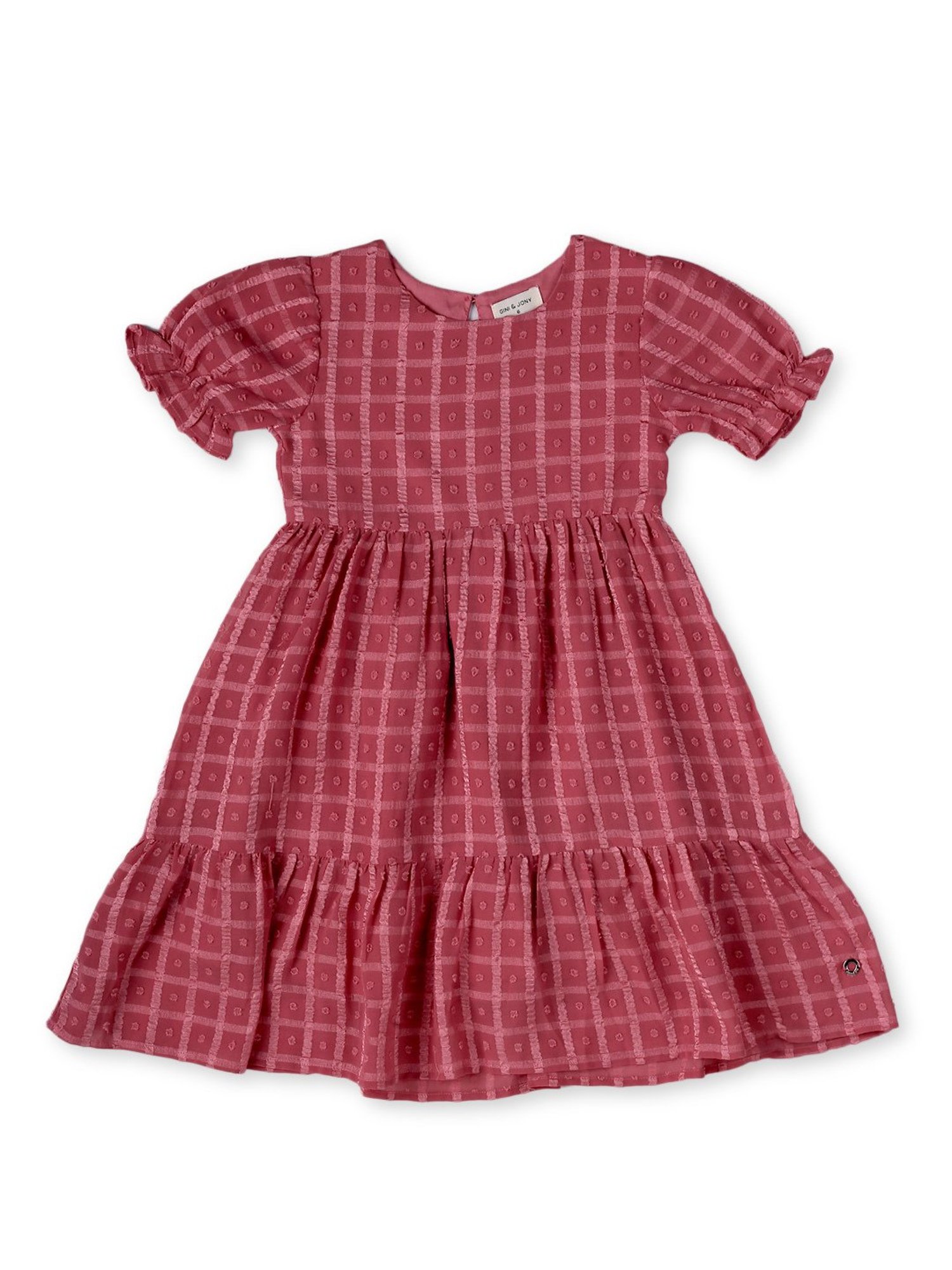 Gini & Jony Kids Pink Checks Dress