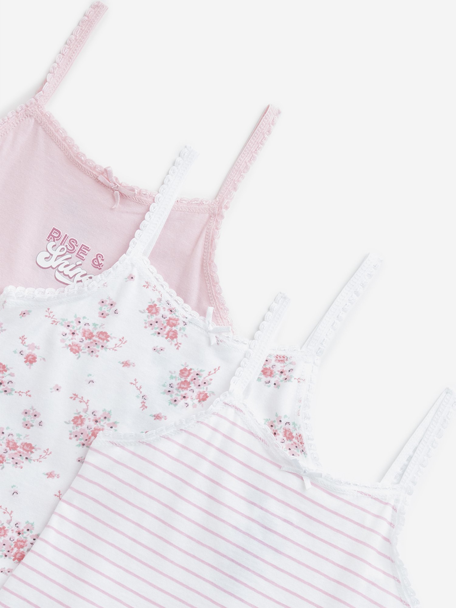 Kiddopanti Kids Black & Pink Solid Camisole (Pack Of 2)