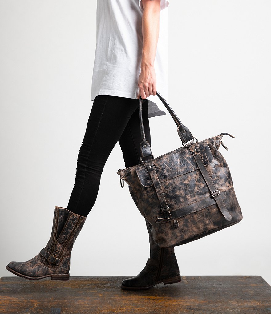Bed Stu Big Fork Leather Handmade Tote Bag