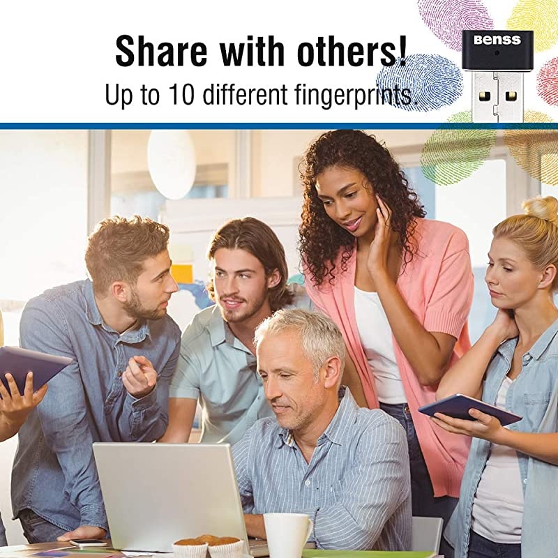 Fingerprint Reader Windows 10 Hello for PC Windows Hello Fingerprint Scanner Fingerprint Sensor Multi Finger 360 Degree Touch Speedy Matching Biometric PC Laptop