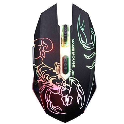 LETTON S1 USB PC Gaming Mouse Mice with LED Lights Braided Cable(Black)