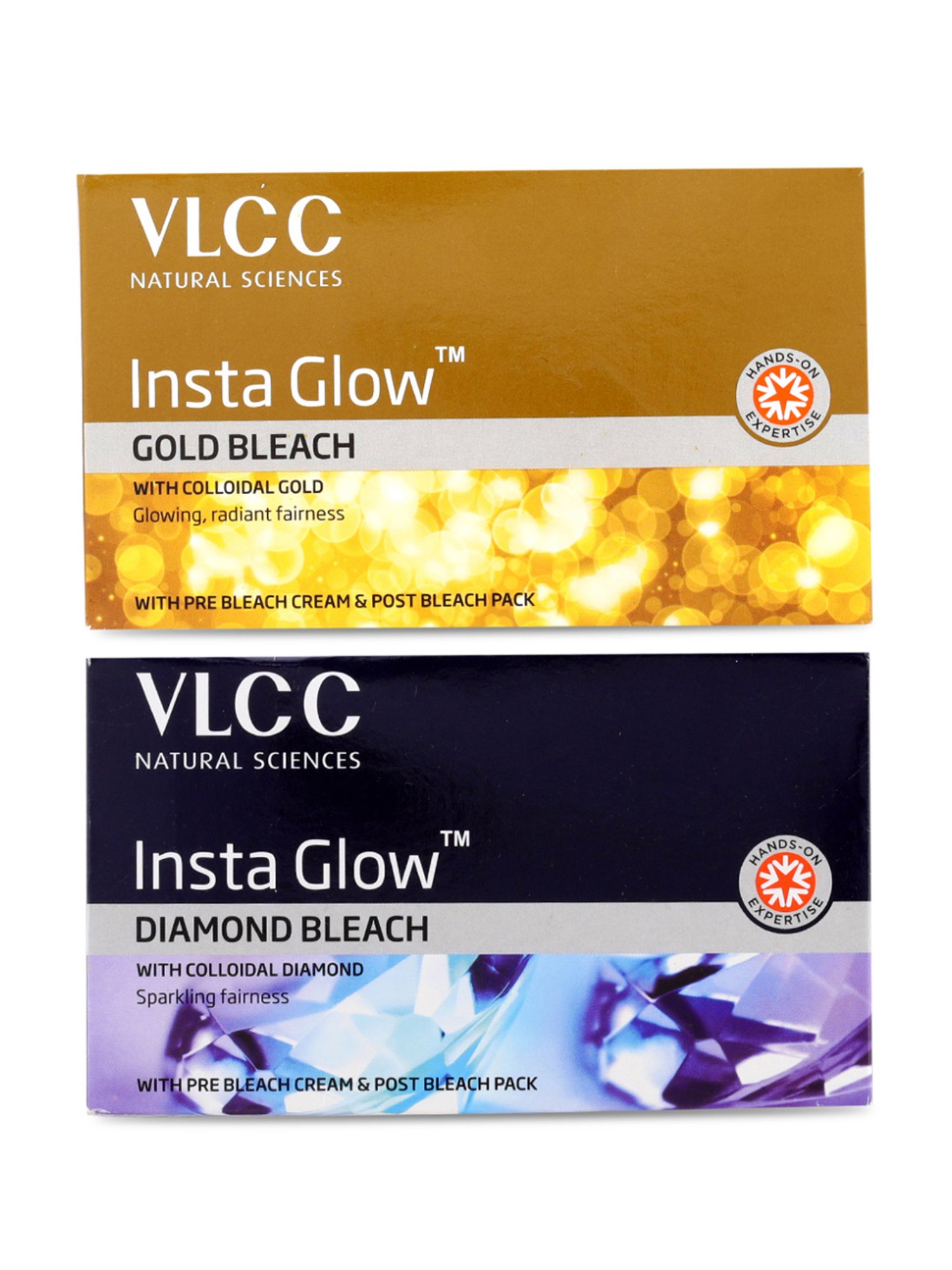 VLCC Insta Glow Gold Bleach & Insta Glow Diamond Bleach Combo