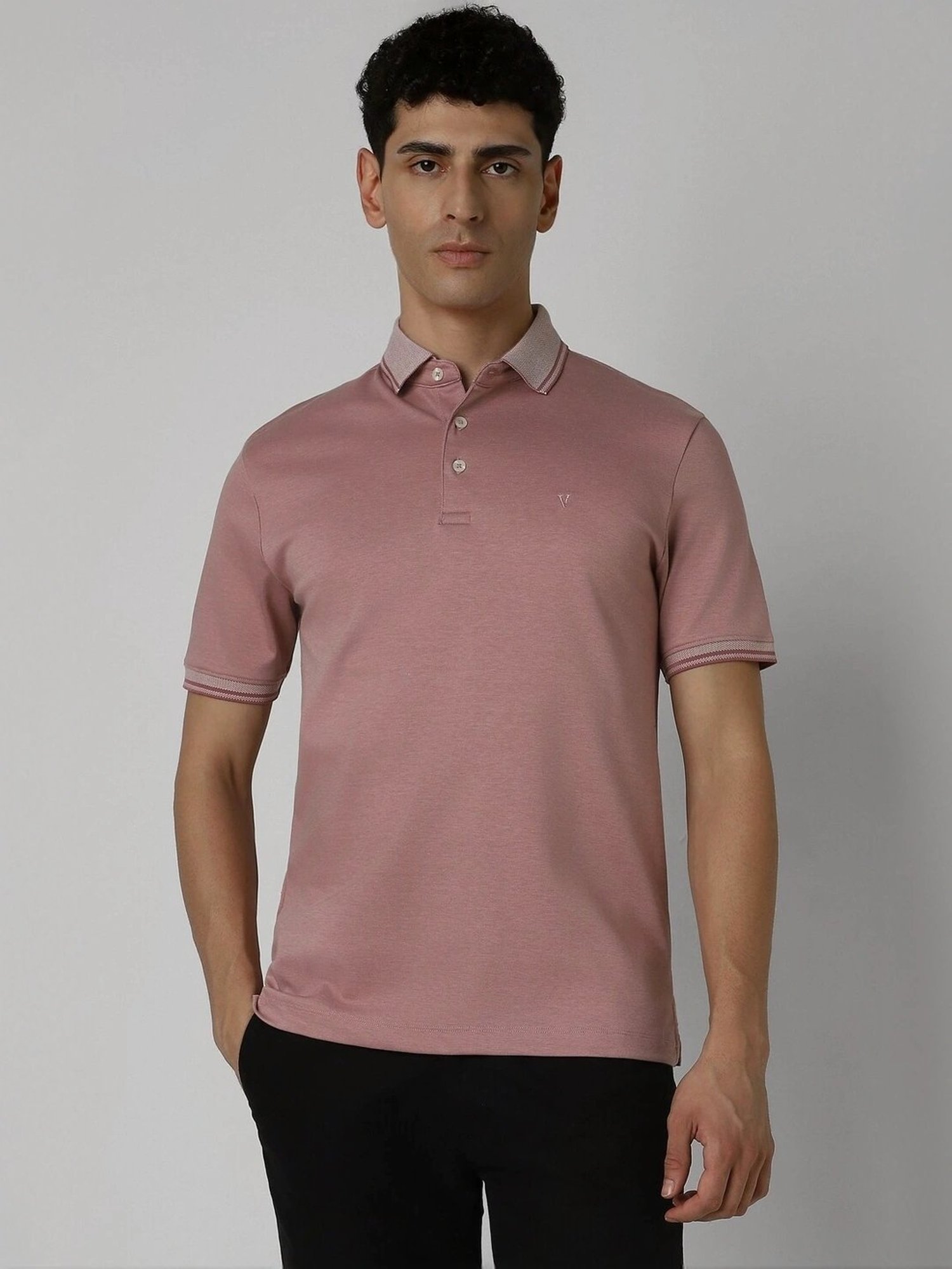 Van Heusen Red Regular Fit Polo T-Shirt