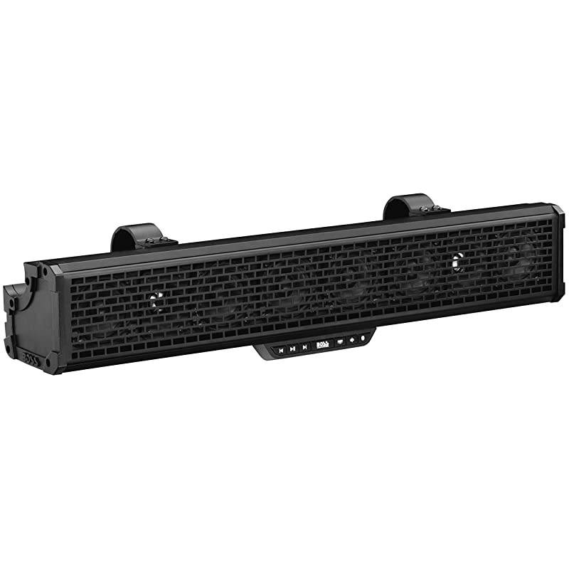 BRT26A UTV Sound Bar - 26 Inch Wide, IPX5 Rated Weatherproof, Bluetooth, Amplified, 4 Inch Speakers, Horn Loaded Tweeters, Easy Installation Dune Buggies, Jeeps, Rock Crawlers