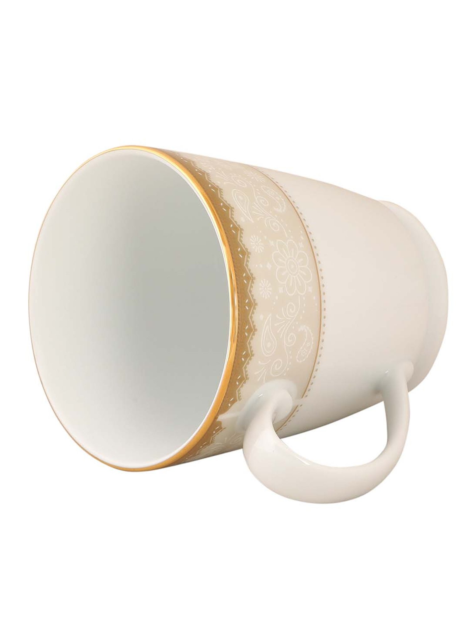 NORITAKE Hearth Off-White & Beige Porcelain Milk Mug (0.37 L) - Set of 1