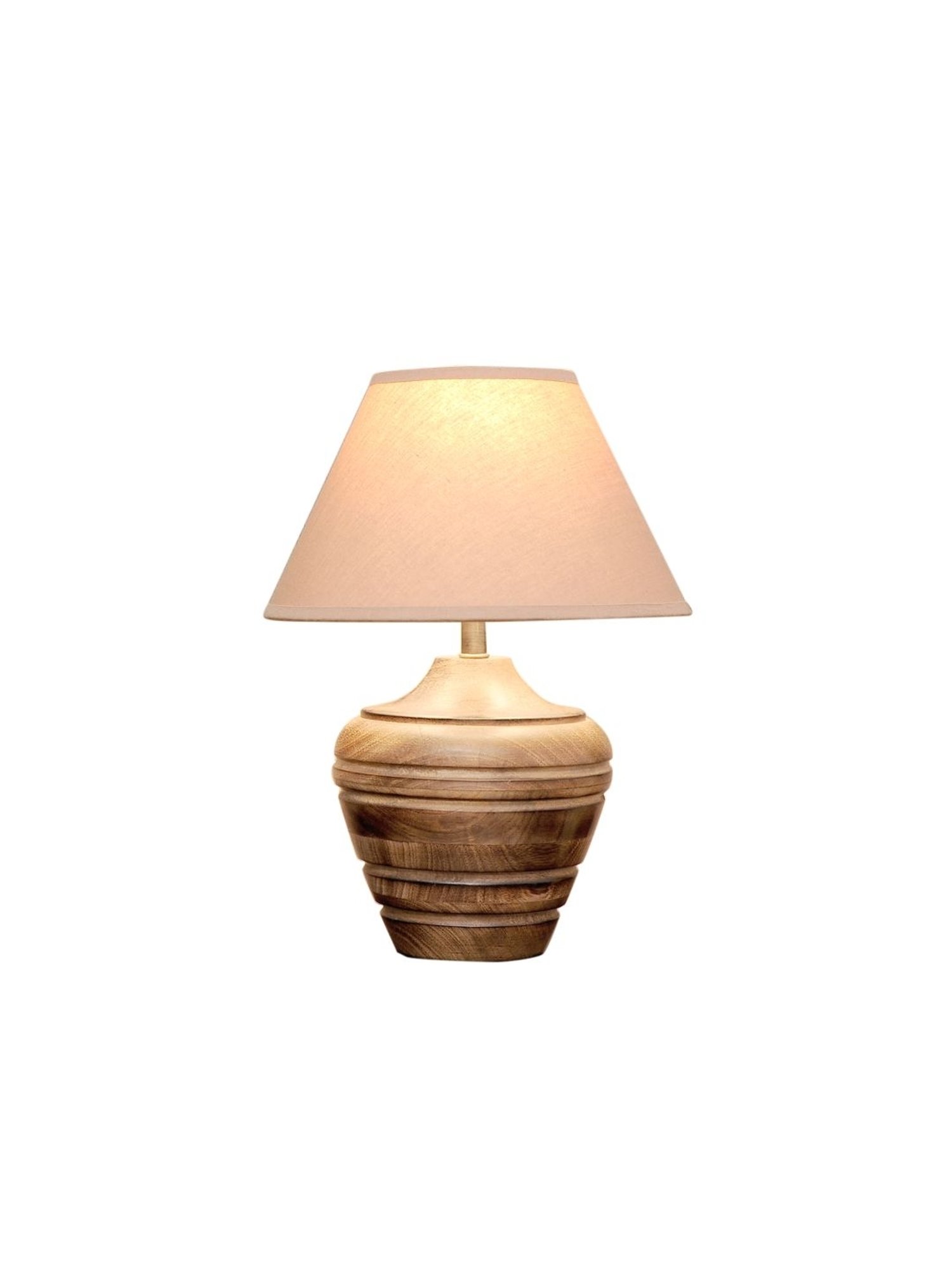 Kapoor Lamp Shades Brown & Pink Wood Knepp Mini Carved Table Lamp