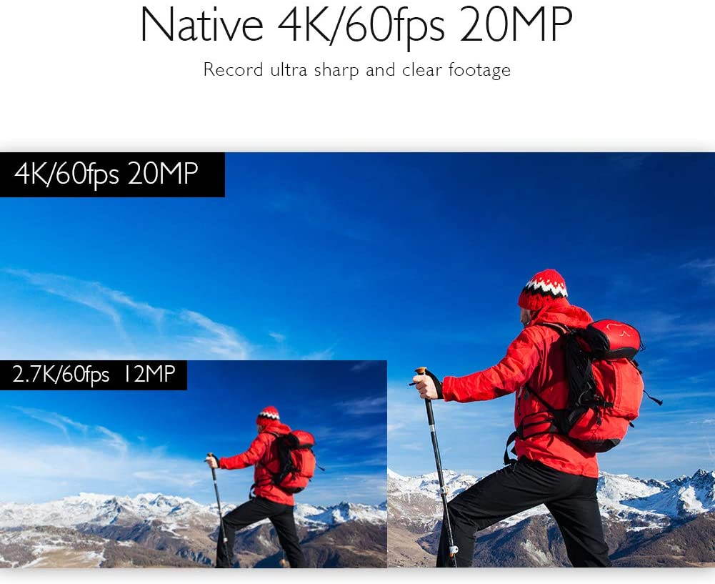 AKASO V50 Elite 4K60fps Touch Screen WiFi Action Camera Voice Control EIS Web Camera 131 feet Waterproof Camera Adjustable View Angle 8X Zoom Remote Control Sports Camera with Helmet Accessories Kit