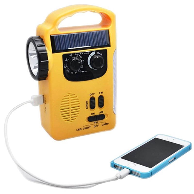 Lejiahong Cell Phone Charger Radio, Led Flashlight Radio, Led Lantern Radio, Siren, Rechargeable Batteries, Hand Crank, Solar Power Radio