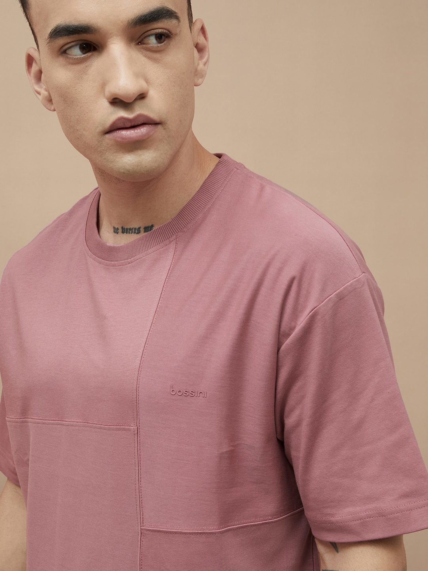Bossini Pink Cotton Regular Fit T-Shirt
