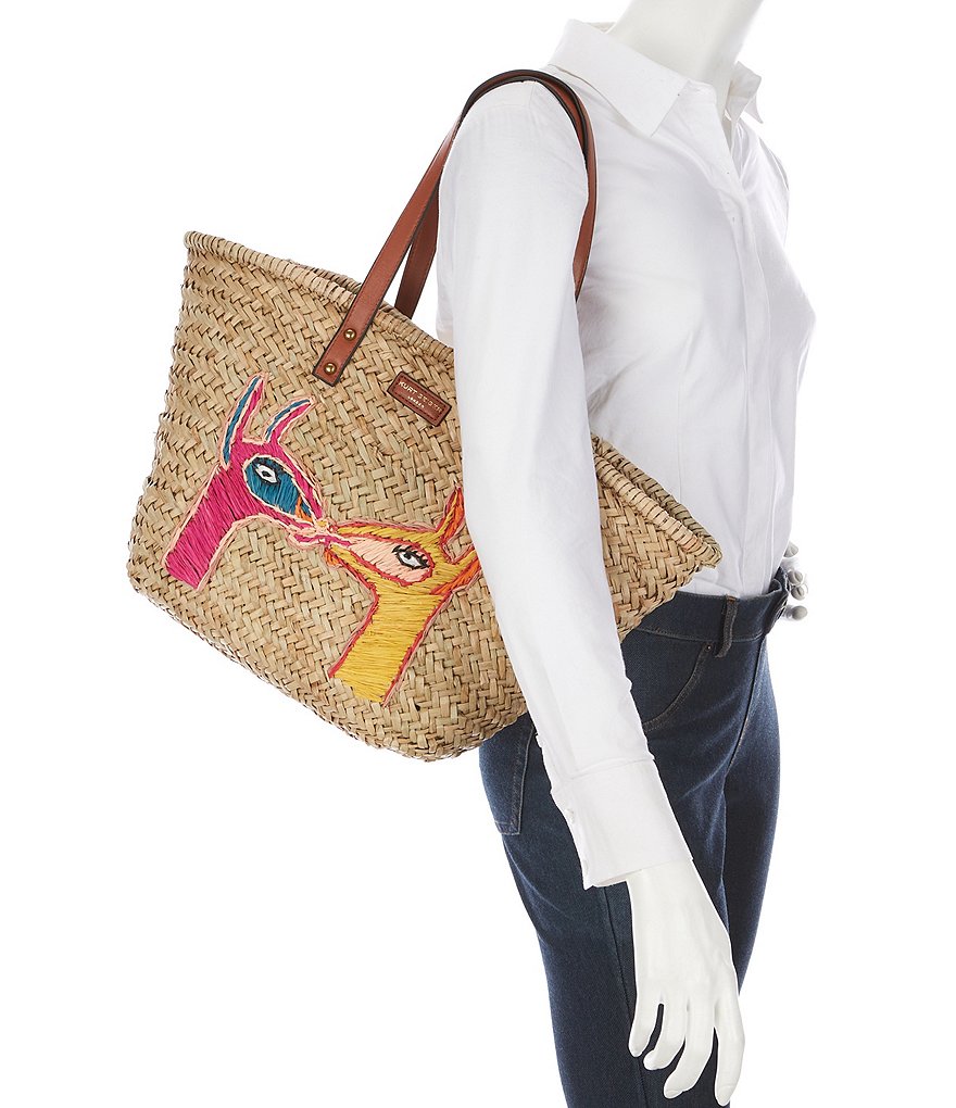 Kurt Geiger London Kensington Llama Straw Basket Bag