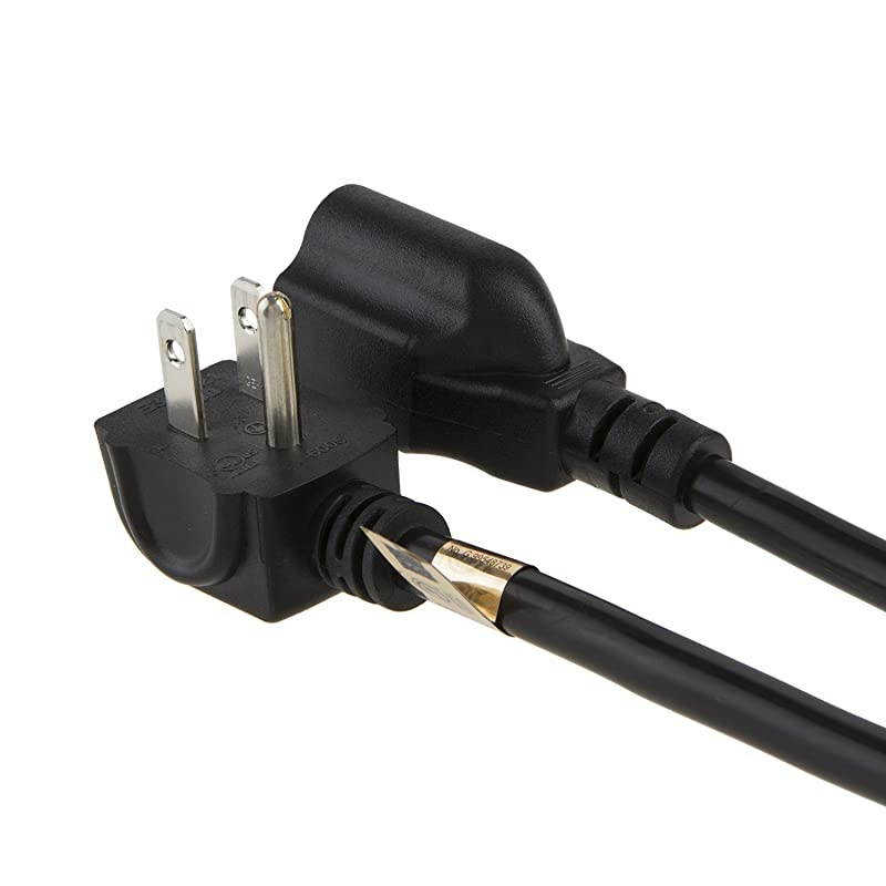 5Pack 1 Foot Power Strip Adapter16 AWG Angle Power Extension Cable Cord for NEMA 515R to NEMA 515P 03M Black