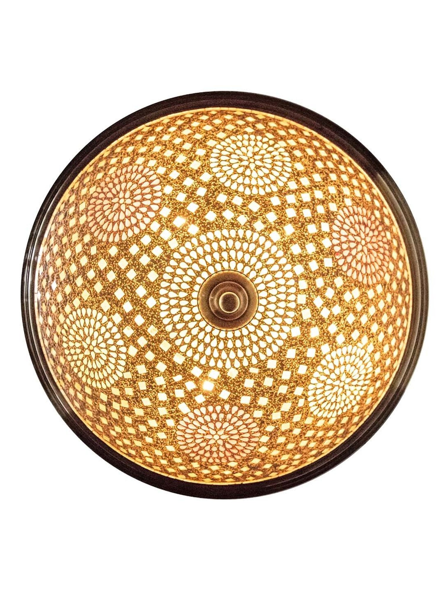 Fos Lighting 'Dish' Antique Gold & White Brass 5-In-1 Hanging Light