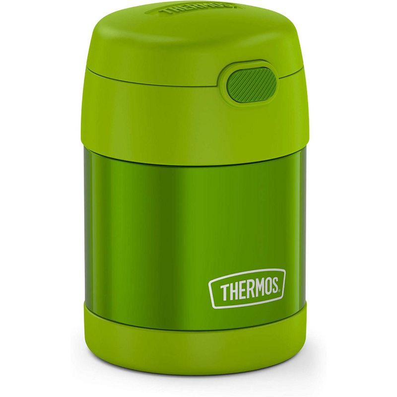 THERMOS FUNTAINER 10 Ounce Stainless Steel Vacuum Insulated Kids Food Jar with Folding Spoon, Lime