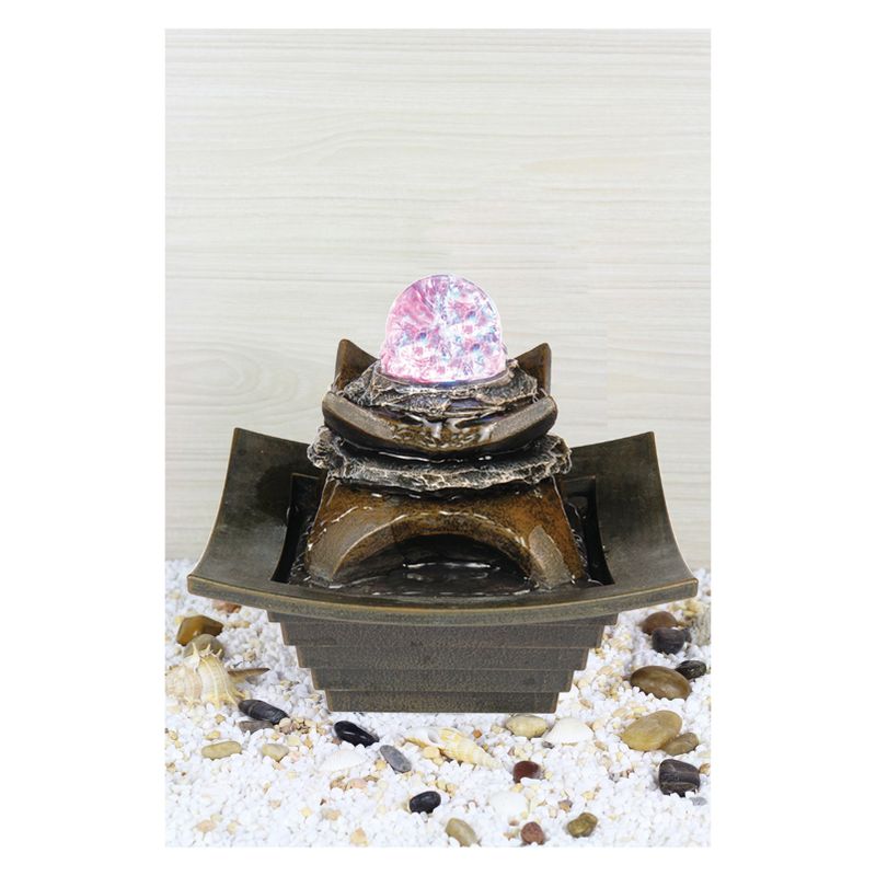 7" H Resin Outdoor Fountain - Brown - Ore International