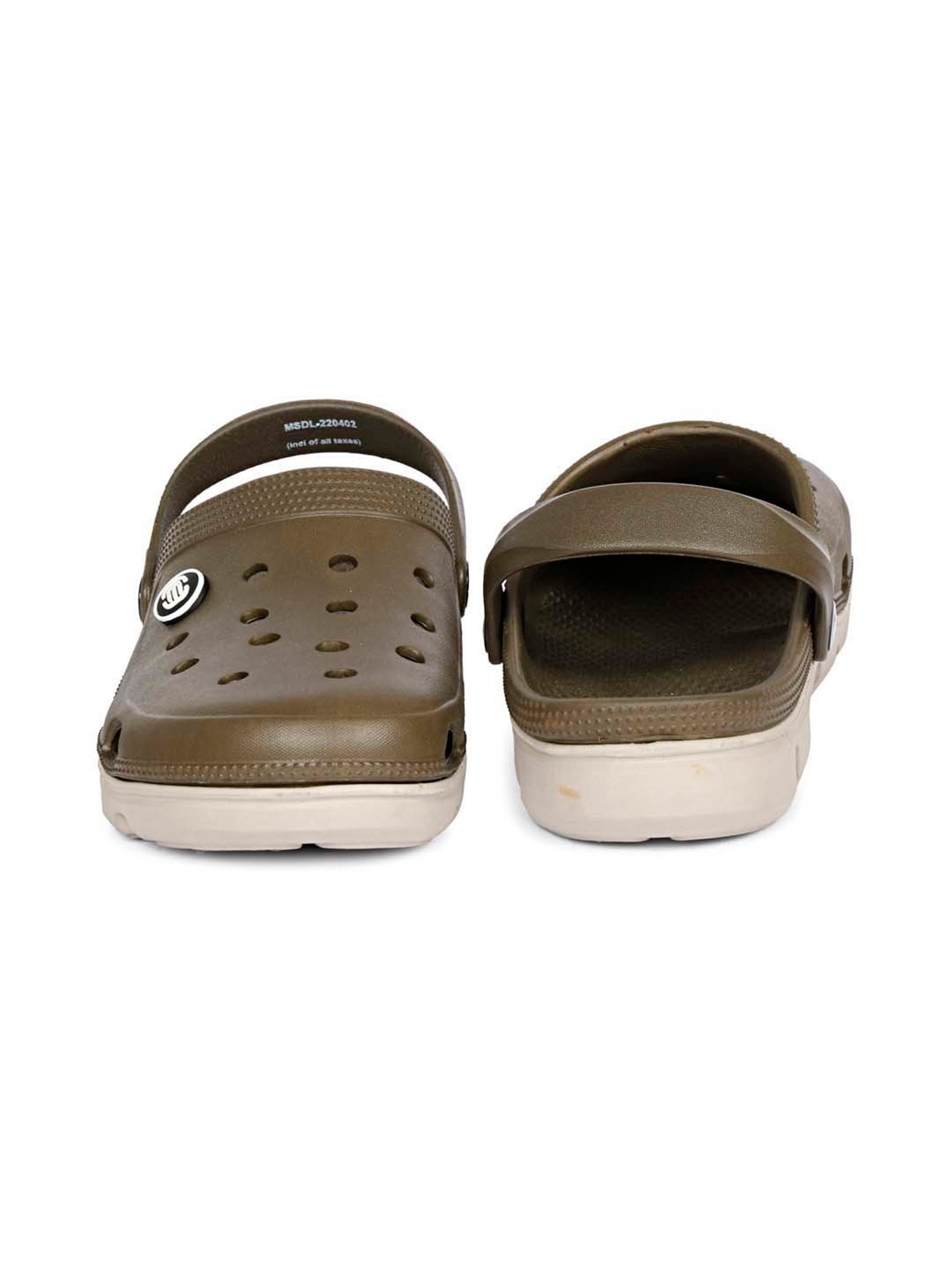 Mozafia Men's Khaki Back Strap Clogs