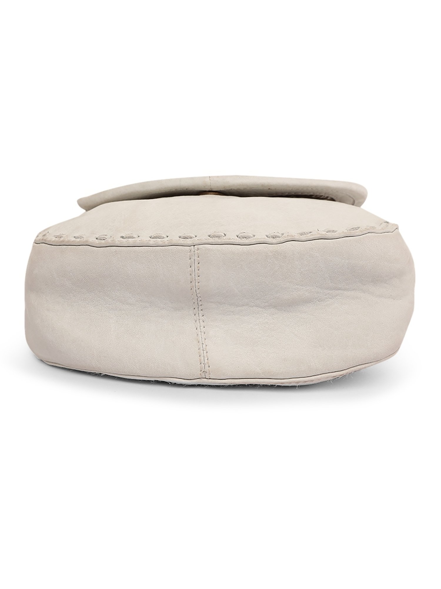 Art N Vintage Floral Bliss White Leather Embroidered Small Sling Handbag