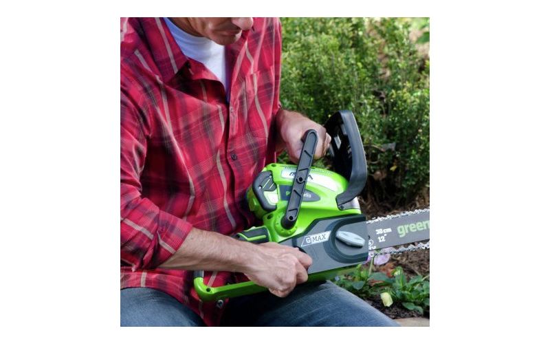 Greenworks 2000219 2000219 40V/12 in. Cordless Chainsaw with 2 Ah Battery and Charger