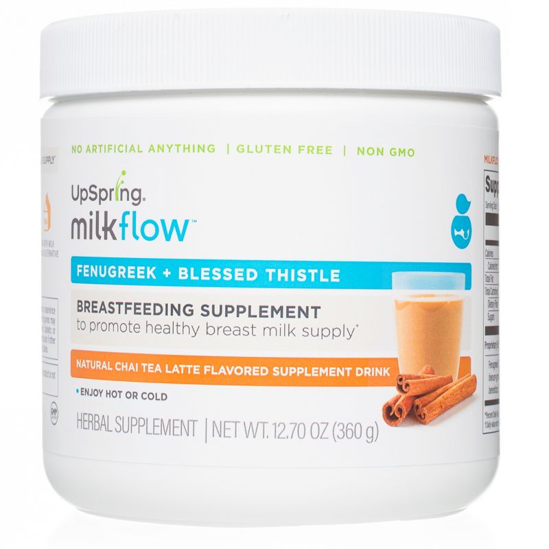 Milkflow Fenugreek + Blessed Thistle Chai Tea Latte Breastfeeding Supplement Drink -12.7oz