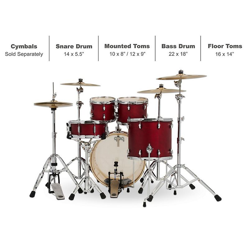 PDP by DW Spectrum Series 5-Piece Shell Pack with 22 in. Bass Drum Cherry Stain