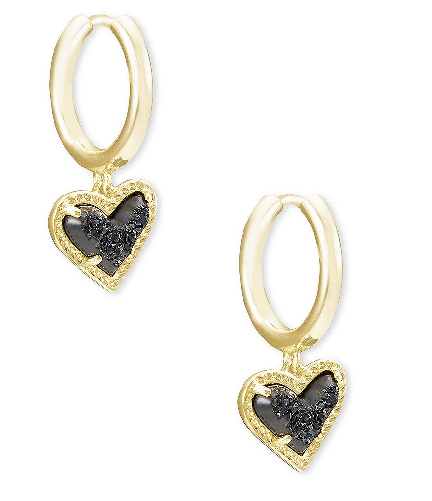 Kendra Scott Ari Heart Gold Huggie Earrings