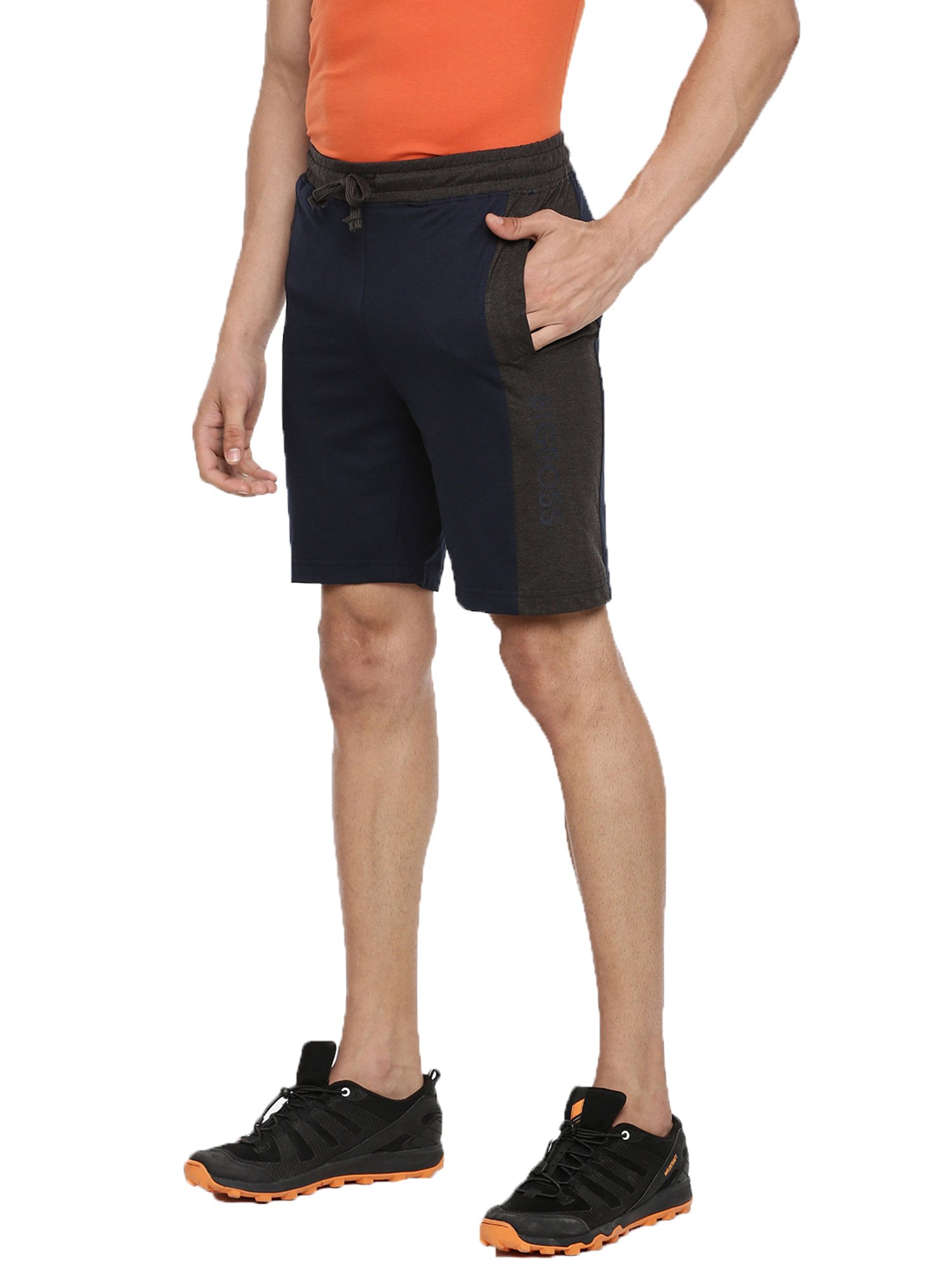 Dollar Navy Cotton Regular Fit Colour Block Shorts