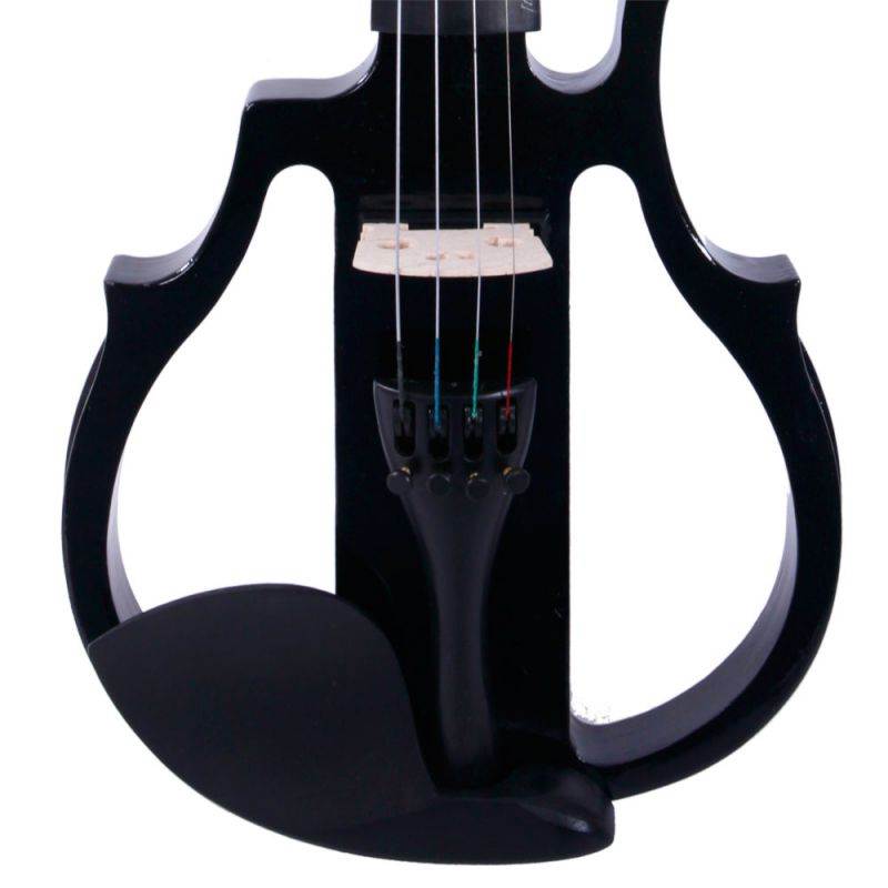 4/4 Right Handed Black Spruce Electric Violin + Case + Bow + Rosin + Headphone