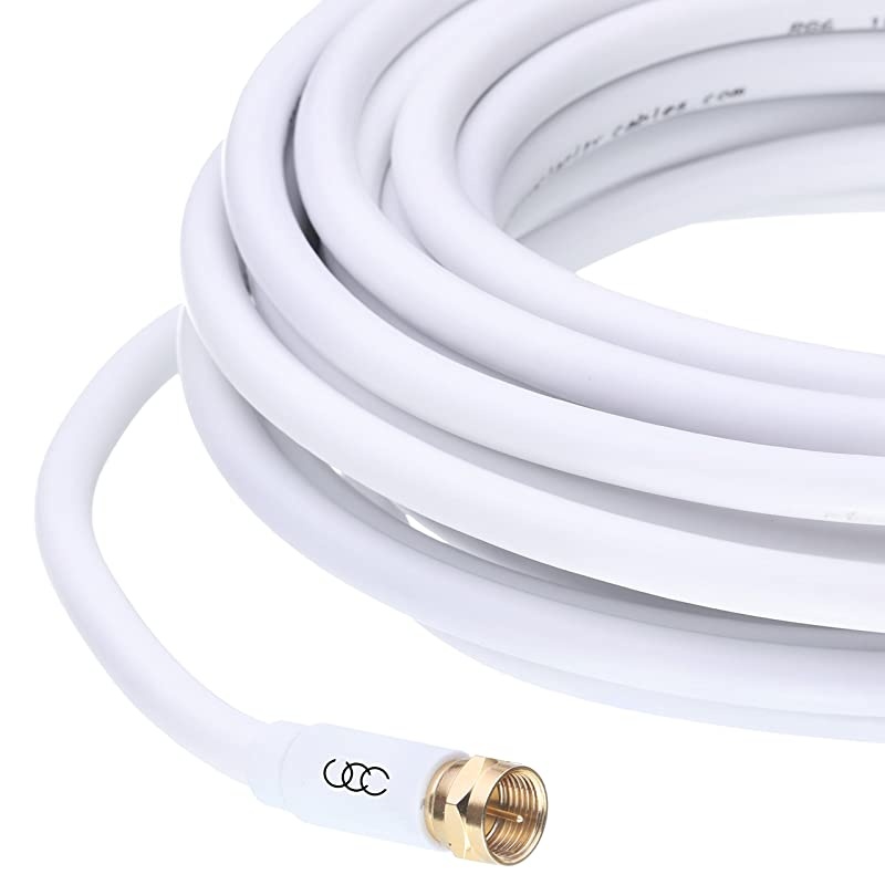 Cable Triple Shielded CL3 inWall Rated Gold Plated Connectors 25ft RG6 Digital Audio Video with Male F Connector Pin 25 Feet