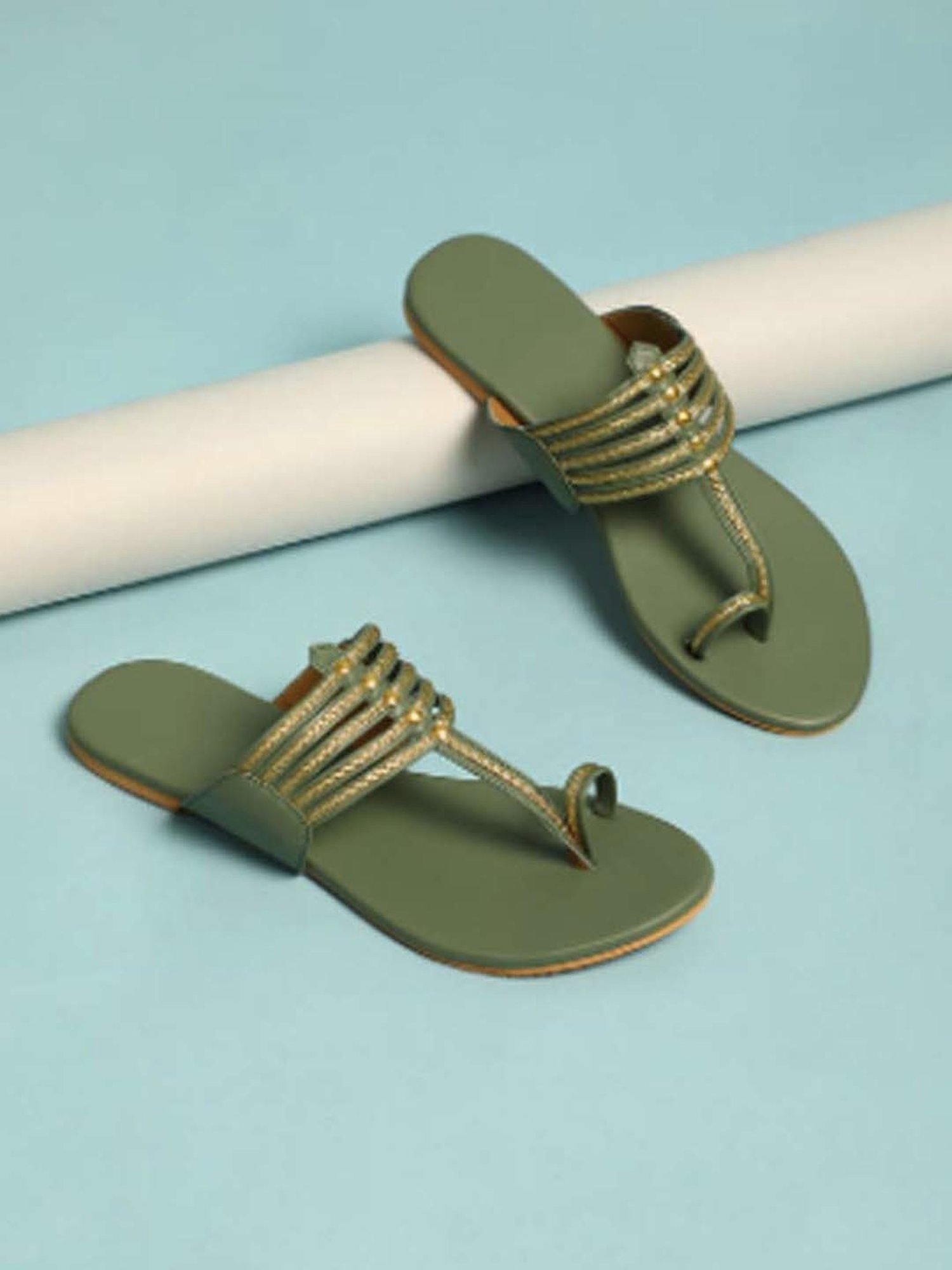 Sole House Women's Olive Toe Ring Sandals