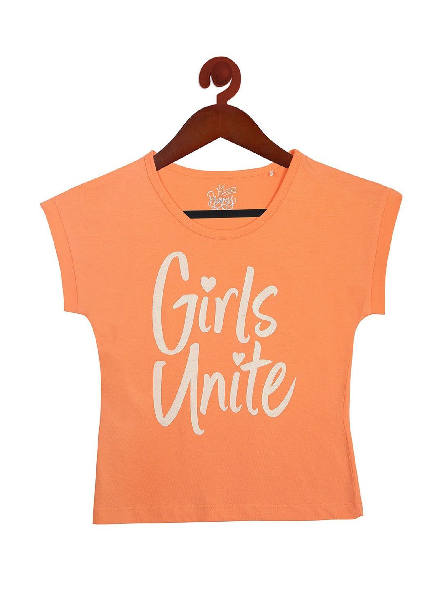 Tiny Girl Orange Graphic Print Top