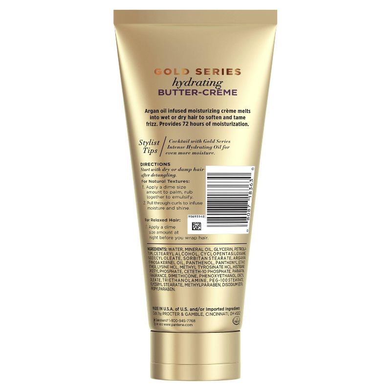 Pantene Gold Series Sulfate-Free Hydrating Butter Cream for Curly, Coily Hair - 6.8oz