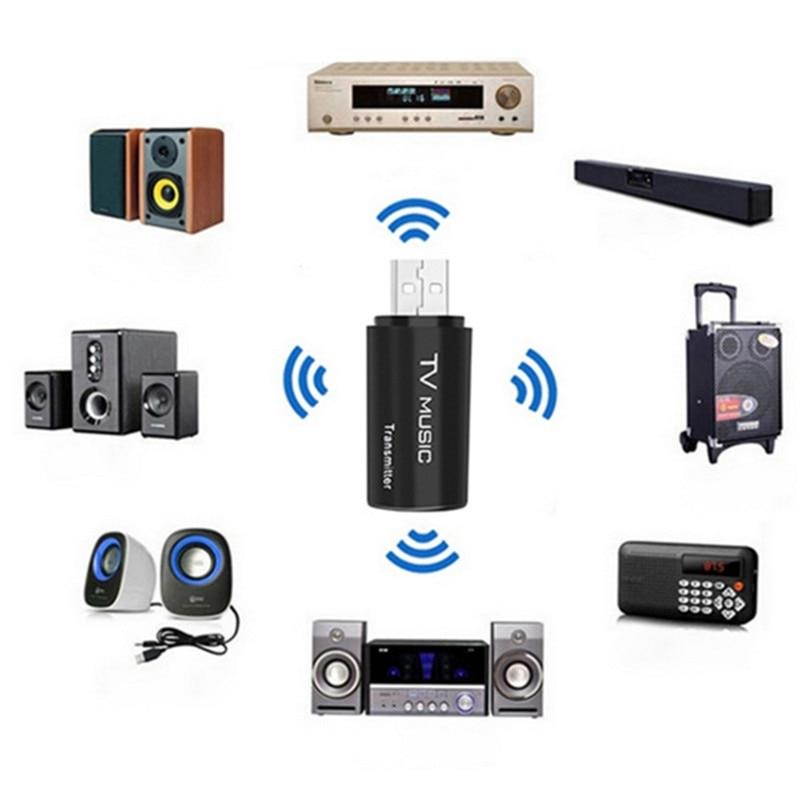 Universal USB Wireless Bluetooth Stereo Audio Transmitter 3.5mm Audio Plug Music Dongle Adapter For DVD TV MP3 Mp4 PC