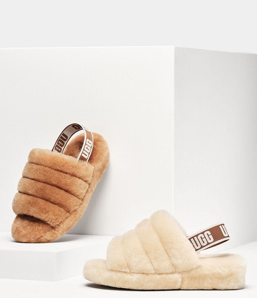 UGG&reg; Logo Fluff Yeah Fur Slides