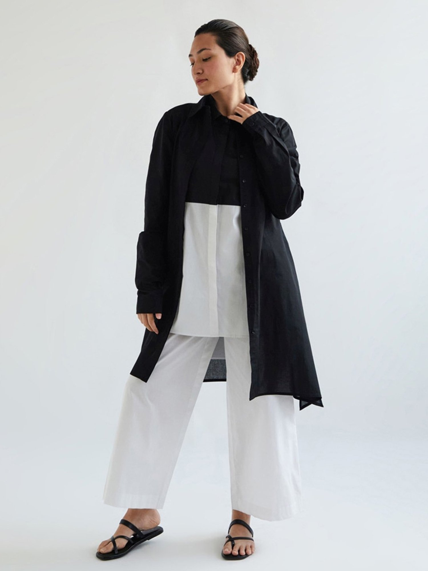 House of Manaa White Hom Allure Shirt and Pant with Jacket