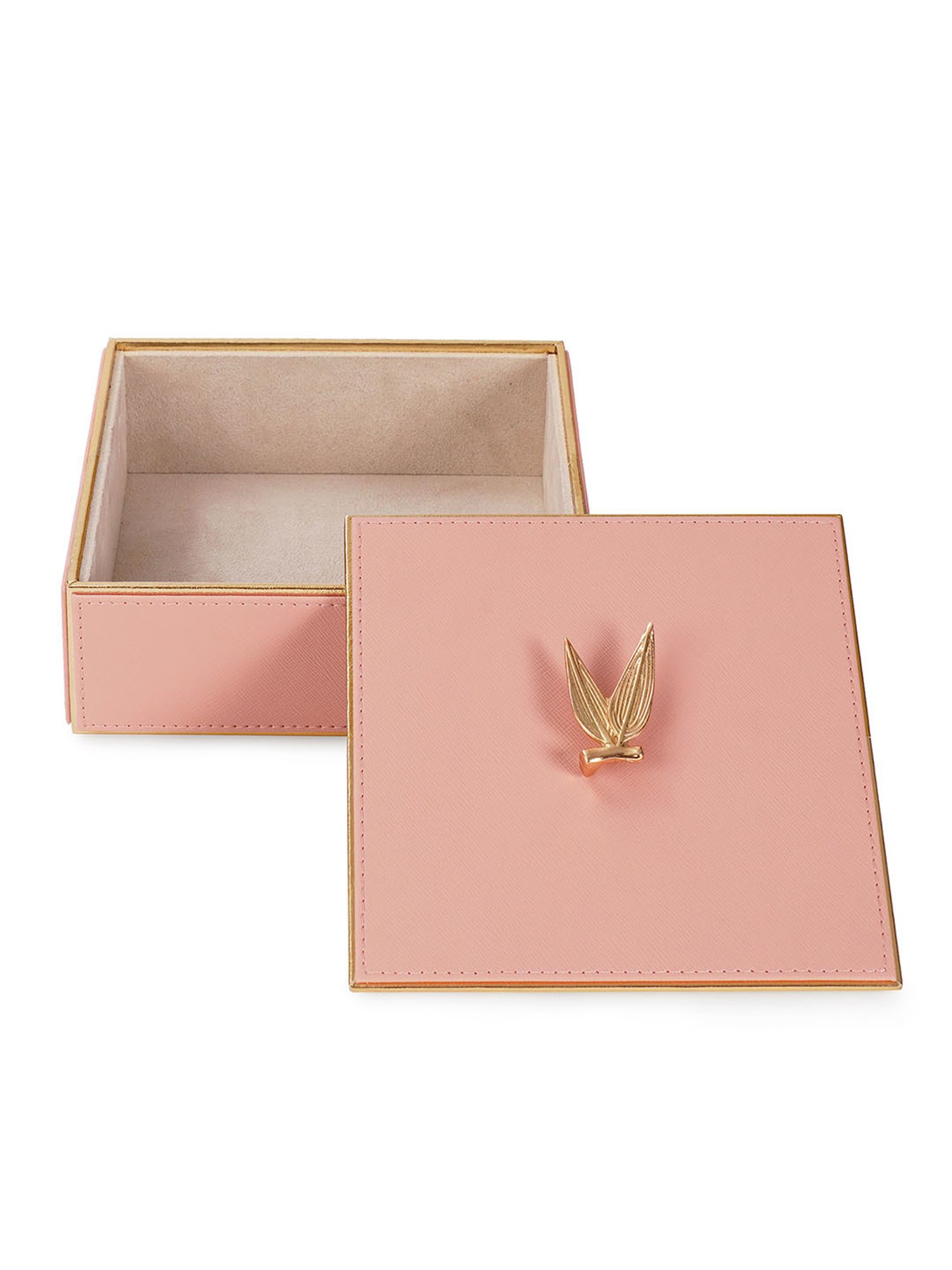 Pure Home and Living Pink Leather Storage Boxes