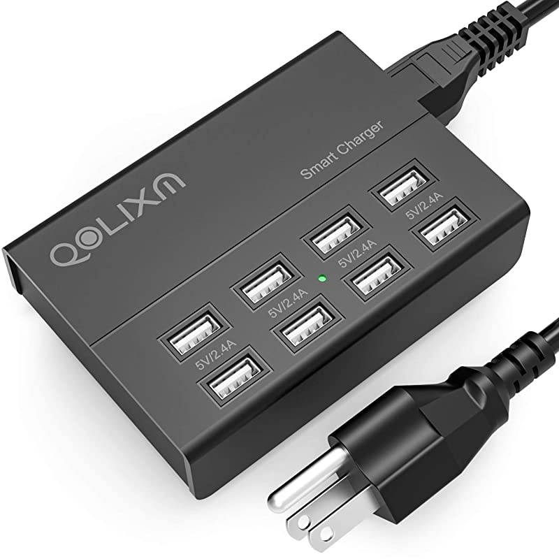 USB Charger,  8 Ports Charging Station (50W/10A) Multi Port USB Charger Hub Tablets & Multiple USB Devices