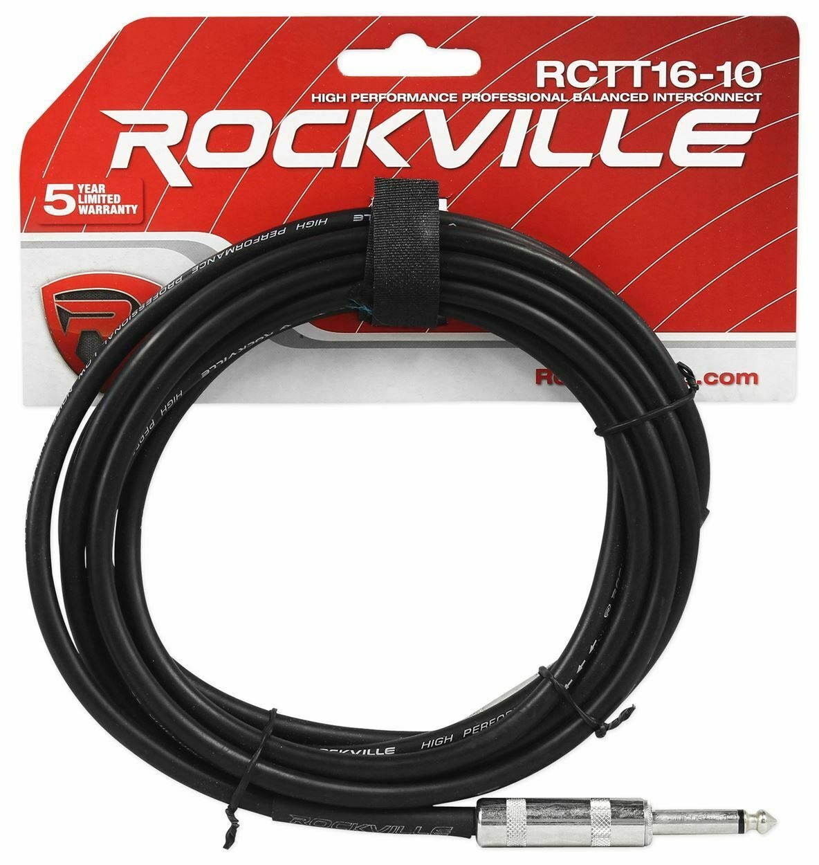 RCTT1610 10' 16 AWG 1/4" TS to 1/4" TS Speaker Cable 100% Copper