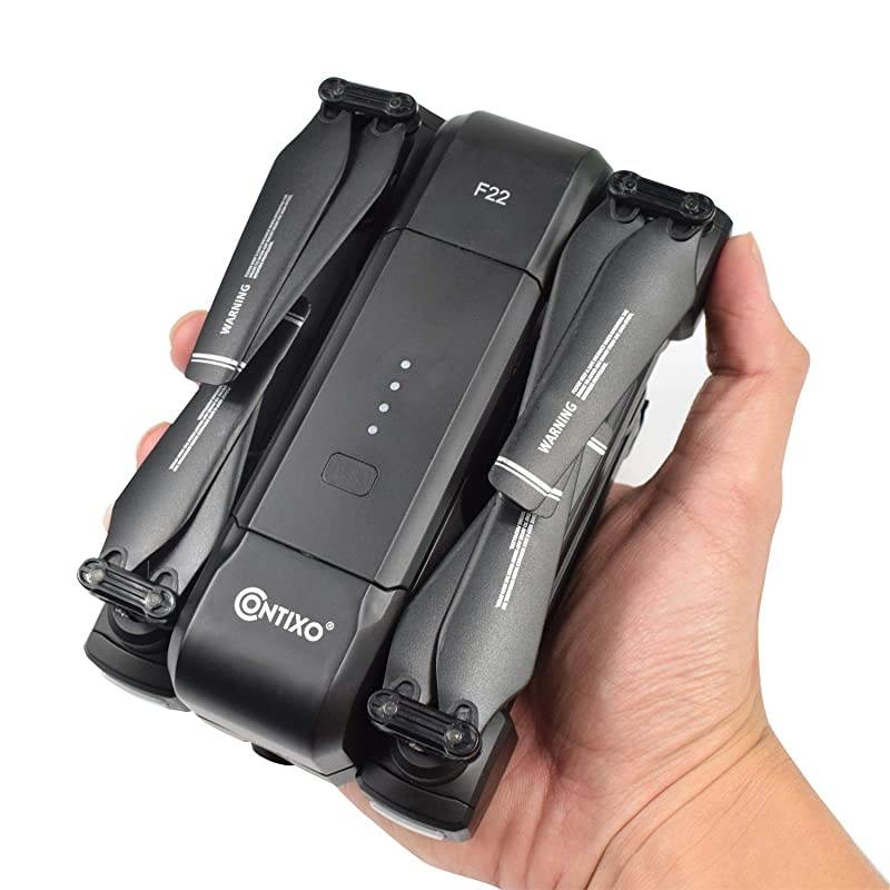 F22 FPV Foldable Drone with Camera for Adults, Kids, and Beginners - RC Quadcopter with 4K FHD Camera - Gesture Control for Selfie - GPS Auto Return - Follow Me - Carrying Case