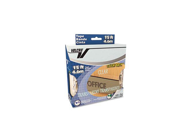 Velcro 91325 Sticky-Back Hook and Loop Fastener Roll, 15 Inches, Clear