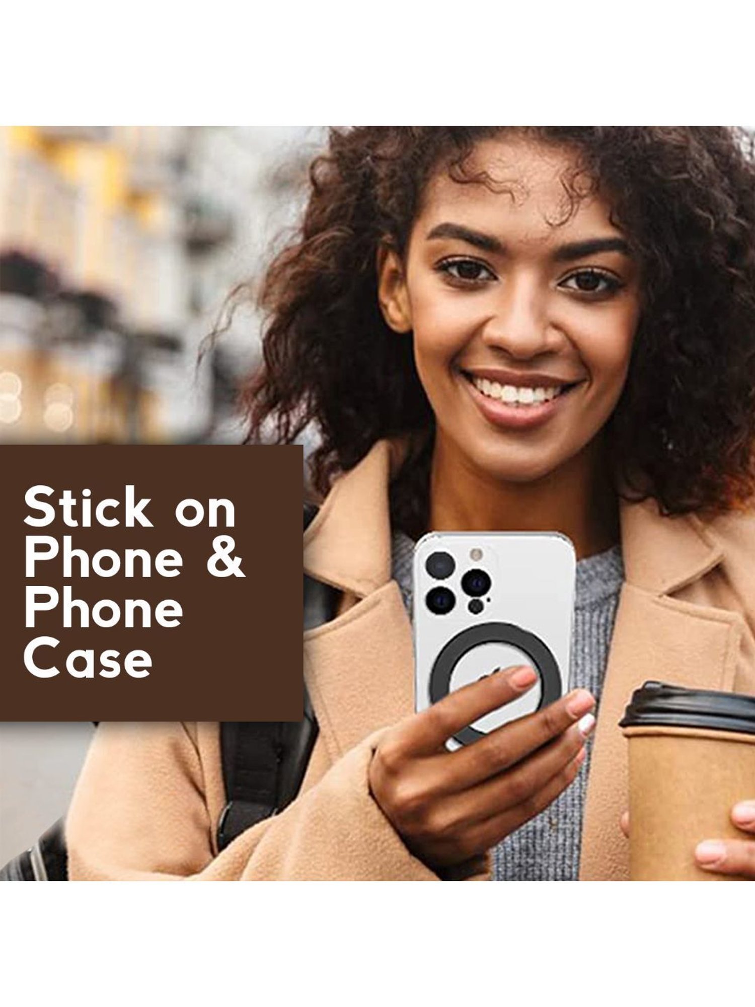 GRIPP MAGRING Magnetic Supporter for Mag-Safe Ring for All Qi Enabled Phones - Black