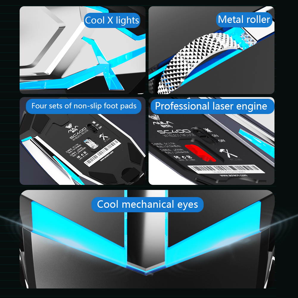 Wireless Gaming Mouse, with 800mAh Battery Rechargeable, LED Backlight, USB Receiver, Ergonomic Optical 2.4G Cordless Metal Mice for PC Laptop, Tablet, Desktop Computer Games/Work (Pink)