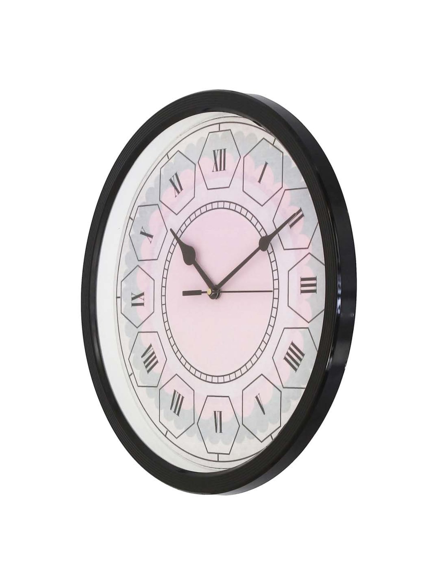 eCraftIndia Designer Round Analog Black Wall Clock