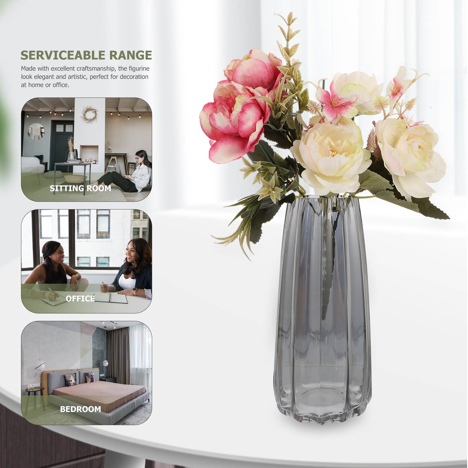 1pc Nordic Fashion Stylish Modern Creative Glass Vase Flower Arrangement Vase Flower Vase